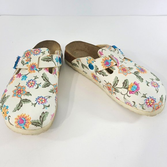 Birkenstock Shoes - Birkenstock Papillio Floral Mules Slip On Closed Toe Flower Clog Shoes Size 6